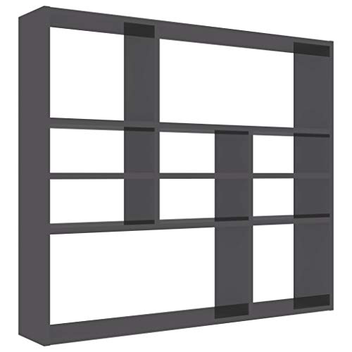 pedkit Estantería de Pared aglomerado Gris Brillante 90x16x78 cm Librería de Madera con Cubos y estantes Abiertos, Estantería para Libros Independiente Cover