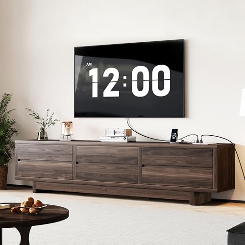 Homiflex Walnut TV Stand for TVs Up to 90
