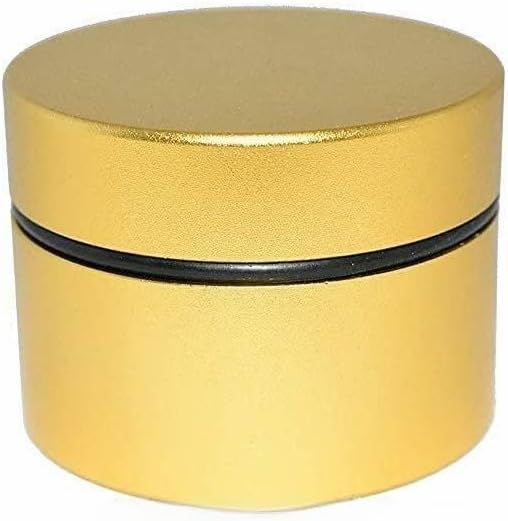 JAR by STASH Finest Airtight Smell Proof Odorless Storage Container Jar, Perfect for Keeping Herbs, Spices, Wax. Carved 2โ solid block of lightweight space grade Aluminum (Gold)