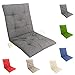 Home Tresor - Cuscino Sedia Cucina con Schienale | Cuscino Imbottito da Giardino Sedie Reclinabili e Poltrone, con Laccetti e Elastico Fissaggio, Coprisedia Schienale Basso Made in Italy (Grigio, 2)