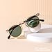 Gleyemor Fashion Polarized Round Sunglasses for Men Women Retro Vintage Acetate Frame Sunglasses (Clear Orange/G15 Green)