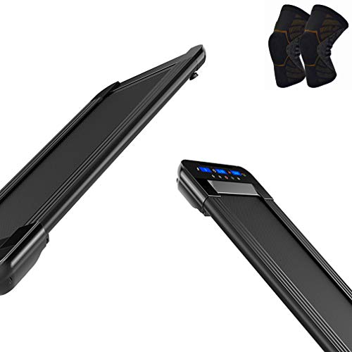 Image of Portable Electric Flat Treadmill Motorised Running Machine Noise Reduction Walking Equipment with Pulley for Home Gym