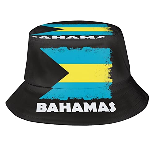 Bahamas Flag Bucket Hat Packable Outdoor Bahamian Sun Hats Fisherman Caps for Men Women