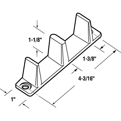 Image of Prime-Line N 7528 Plastic Sliding Closet Door Guide for 1-3 /8 Inch Thick Doors, Brown, Set of 1