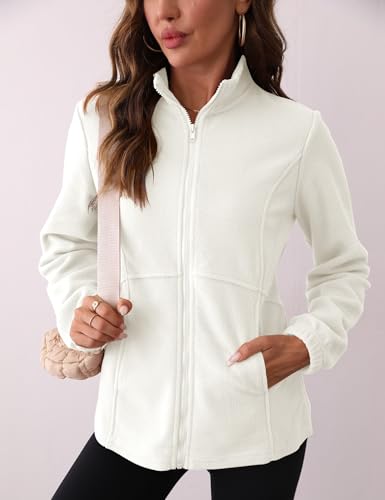 IECCP Fleecejacke Damen Durchgehender Reißverschluss Outdoor Fleecejacken Leicht und Warm Mode 2025