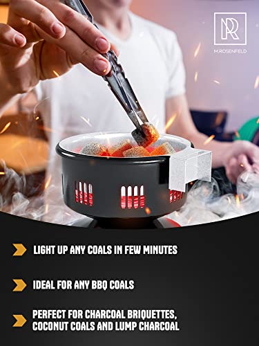 Multipurpose Electric Charcoal Starter - Electric Charcoal Burner Etl Approved Electric Stove - Coconut Charcoal Lighters With Tongs - 450W Hot Plate Electric With 304 Stainless Steel Coiled Burner #TOP6
