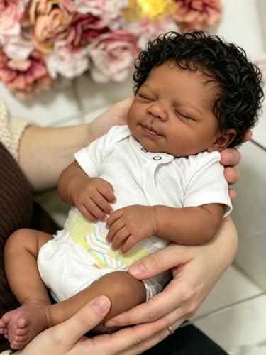 Muñeca Reborn Realista 19 Pulgadas Cuerpo Suave Negra miniatura 7