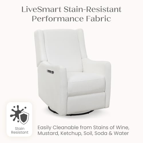 Delta Children Mercer Electronic Power Recliner and Swivel Glider with USB Port in LiveSmart Performance Fabric - Water Repellent & Stain Resistant, Pearl - image 6