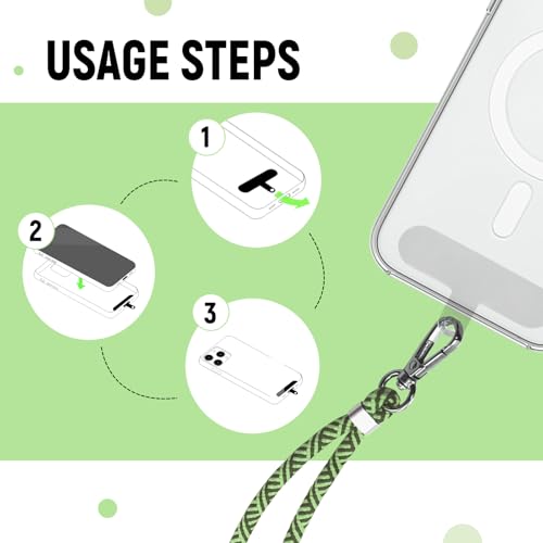 OBHEI Phone Lanyard for Cellphone Case, Strap Crossbody with 1 Pack Tether Tab, Premium Metal Buckles, Cellphone Lanyard Crossbody for Women, Compatible with iPhone/Samsung case (Army Green) by OBHEI - Image 5