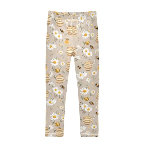 Beehives Honey Girls' Leggings Toddler Doodles Daisy Kids Yoga Pants Dance Active Tights 4T