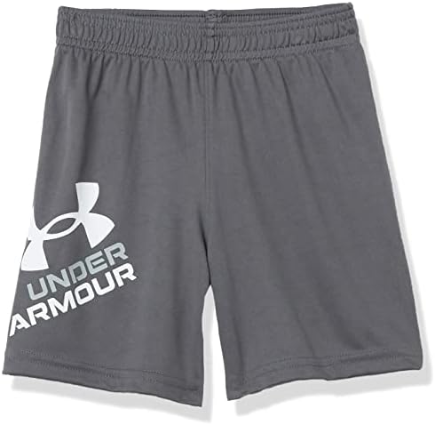 Under Armour Boys' Prototype Symbol Short, Wordmark Screen Print, Elastic Waistband, Pitch Gray S21, 4T