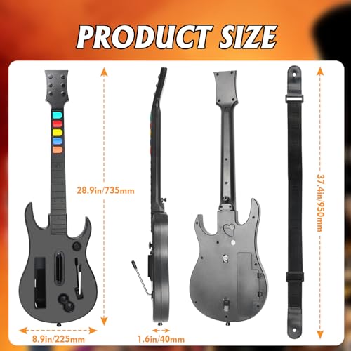 Image of KYAYUGM Wii Guitar Compatible for Nintendo Wii, Supports for Guitar Hero and Rock Band Games. - black（Rock Band 1 is Not Supported）