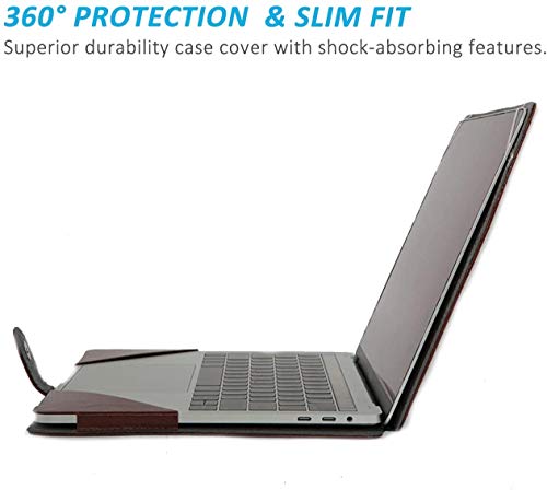 Image of SwooK PU Leather Book Folio Case Cover for Old MacBook Air 13-13.3 inch [2010-2017 Release] A1369 A1466 MacBook Air Sleeve case Cover