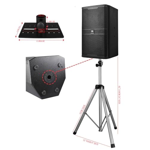 Soporte de altavoz trípode de sonido de metal completo par de suelo silver 3