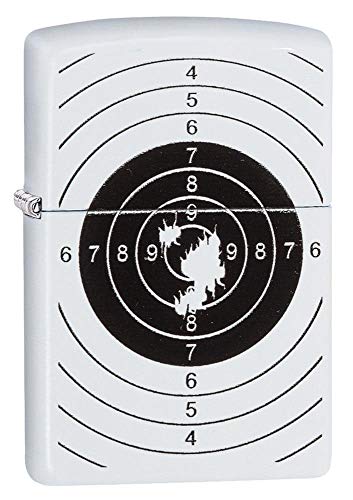 Zippo Target with Holes White Matte Pocket Lighter