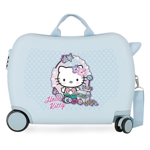 Valise enfant Hello Kitty Sirène bleu 50cm bagage cabine rigide