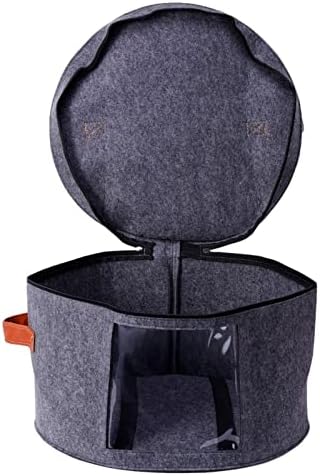 XIANLIAN Large Hat Box Travel - Organizer, Storage Box, Stuffed Animal Toy Bin Bags, Stackable Round Pop-up Containers with Lids, Closet Organizer and Storage, Boxes, 17 X 11 in