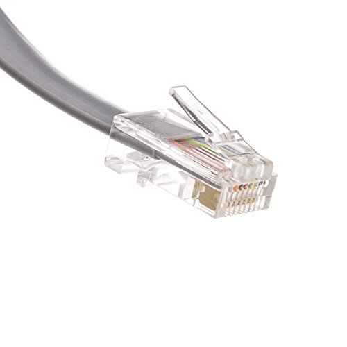 CableWholesale 25 feet Telephone Cord (Data), RJ45 Gold Plated Connectors, 8P / 8C, Silver Satin, 28AWG, Straight, RJ45 Phone Cable