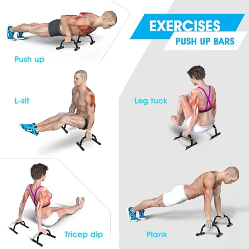 Image of Optimus Steel Push Up Bar Dips Stand Set For Gym & Home Exercise Workout - C