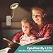 CUHIOY Clip on Reading Light for Bed Headboard, Rechargeable Battery Clamp on Bunk Bed Light, 5 Colors 5 Brightness Flexible Neck Desk Lamp, Eye Protect LED Touch Control Book Lights at Night for Kids