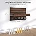Lwenki Key Holder for Wall, Decorative Key and Mail Holder with Shelf Has Large Key Hooks for Bags, Coats – Paulownia Wood Key Hanger with Mounting Hardware (9.8”W x 6.7”H x 4.2”D) (Brown)