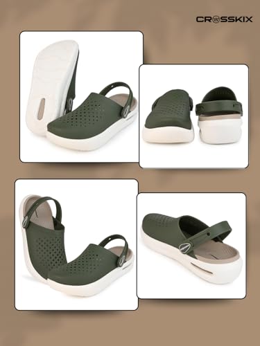 Image of Crosskix AeroComfort 2.0 Men's Lightweight Sport Clogs - Breathable EVA Slip-On Water Shoes with Arch Support and Adjustable Heel Strap