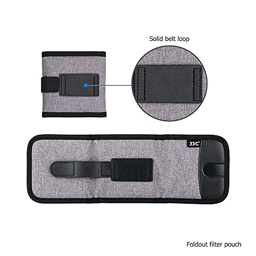 Jjc Camera Lens Filter Pouch 3 Pockets For Circular Filters Up To 82Mm(37Mm, 40.5Mm, 49Mm, 52Mm, 55Mm,58Mm,62Mm,67Mm,72Mm,77Mm),Uv Nd Cpl Filter Storage Holder With Fasten Loop Design #TOP4