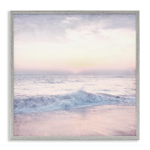 Coastal Sunrise Beach Waves, 17 x 17 Inch Framed Giclée Print