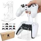 アクリル本舗 コントローラー スタンド【魅せる収納】2段 ラック 滑り止め付 PS5 Switch プロコンXbox 対応 (クリア, 2段タイプ)