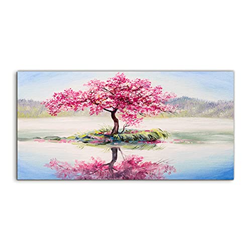 Tableau acrylique 120x60cm salon chambre - Paysage de cerisier japonais