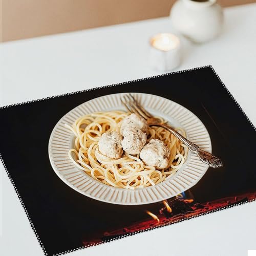 Sets de table en forme de flamme de haute qualité durable rouge vif - 7