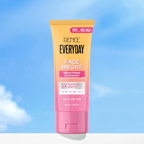 Image of RENEE Everyday Face Bright Gentle Face Wash For Fresh, Clean Skin | Hydrates, Brightens Skin, Reduces Oil | With Vitamin B3, B5, and C | Facewash for Women & Men of All Skin Types | 60 Ml
