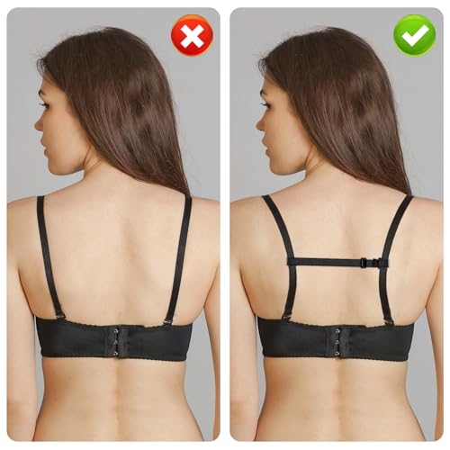 Ezymivs 6 Pcs Bra Strap Holders for Slipping, Women\'s Non-slip Elastic Bra Strap Holder Adjustable Bras Straps Holder Back for Conceal Straps (Black, White, Skin Color) - Thumbnail 4