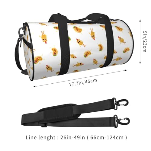 Travel Duffle Bag, Funny Cartoon Hot Dog Print Sports Gym Bag for Women Men, Carry On Bag Weekender Overnight Duffel Bag, Personal Item Travel Bag2