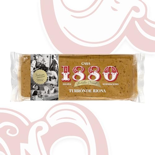 1880 - Turrón de Jijona 'Rilsan' 300g, Tableta con Almendras Seleccionadas y Miel, Textura Cremosa, Calidad Suprema, Turrón clásico, Artesanal, Receta Tradicional, Colección, Regalo Navideño