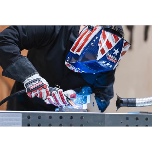Image of Lincoln Electric Weld-Pak 90i MIG MIG /Flux-Cored Wire Feeder Welder and Patriot Auto Darkening, Variable Shade Welding Helmet Combo Pack, K5387-10