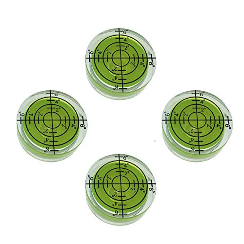 32mm Circular Bubble Spirit Level BY GFNT for Tripod, Phonograph, Turntable Etc (4-Pack Green)