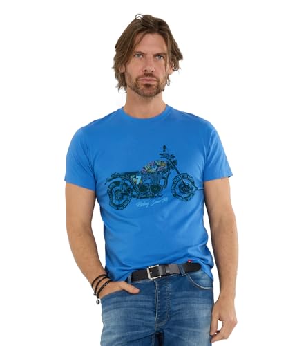 Joe Browns Men's Motorbike Graphic Tee, Regular, Blue, UK L