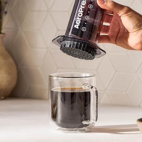 Image of AeroPress Clear Black Coffee Press, French Press, Pour-Over & Espresso Style