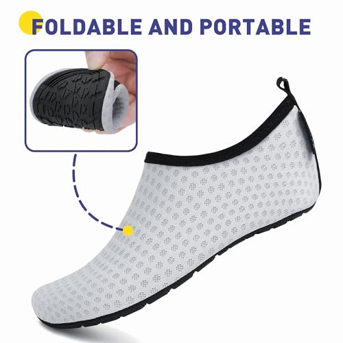 SAGUARO Dziecięce buty do wody plażowe skarpety boso sporty wodne Barefoot Chłopiec Dziewczyna Basen Surfing Pływanie Buty wodne Rozmiar 20-37 EU, Szara siatka, 24-25 EU