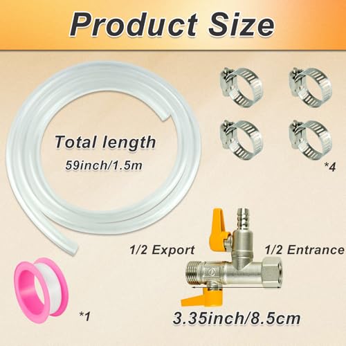 Image of Upgraded RV Winterization Kit Full Flow RV Winterization Parts 3-Way Brass Dual Shutoff Design Freezer Protection by-Pass Pump Converter Valve Replacement Kit (1 /2 inchNPT)