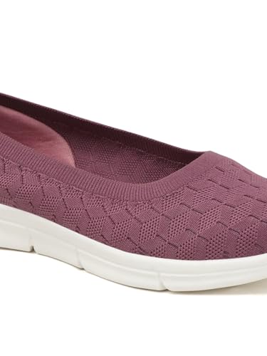 Image of Carlton London Women's Textured Knit Comfort Ballet Flats