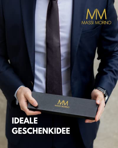 Seidenkrawatte Massi Morino für Herren in Schwarz, 6,5 cm breit, 155 cm lang
