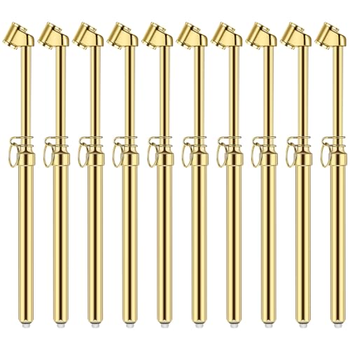Image of Yunsailing 10 Pcs 10 Pcs Dual Head Tire Pressure Gauge Heavy Duty Truck Tires Air Pressures Gauges with Hook Range 10-150psi, 0.7-10.3bar for Semi Trucks Car Bus Rv Van (Gold)
