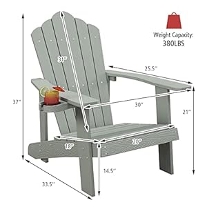 Tangkula Oversized Adirondack Chair, Patio Lounge Chairs w/Adjustable Cup Holder, HIPS Armchairs Slatted Chair, Outdoor Weather Resistant Fire Pit Chair for Deck Backyard Garden Porch (4, Colorful-2) Tangkula Oversized Adirondack Chair Patio Lounge Chairs wAdjustable Cup Holder HIPS Armchairs Slatted Chair Outdoor Weather Resistant Fire Pit Chair for Deck Backyard Garden Porch 4 Colorful 2