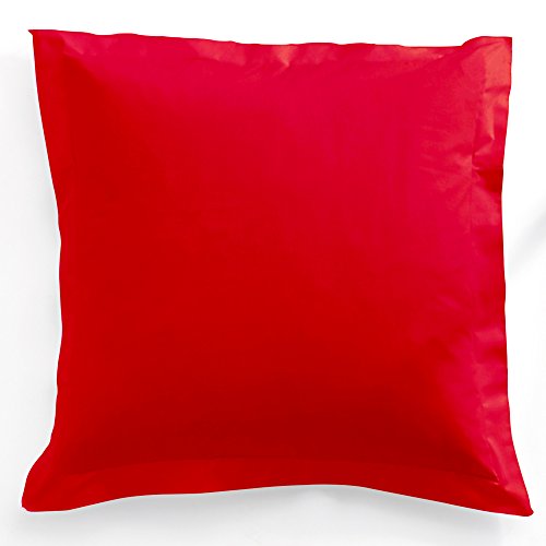 Today 201716 Taie d'oreiller a volant plat Coton - Rouge (Pomme d'Amour) 75x 75cm