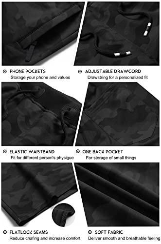 Image of Boyzn Men's 2 Pack Athletic Shorts Comfortable Cotton Workout Shorts Elastic Waist Running Shorts with Zipper Pockets