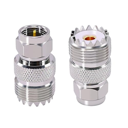 CNARIO adaptador UHF PL259 a F tipo coaxial 2 piezas miniatura 2