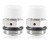 2 Stück 3/8" Automatisches Entlüftungsventil, G3/8 Zoll Außengewinde Kupfer Entlüftungsventil Ablassventil, Automatisches Heizungsentlüfter für Heizungsanlagen, Entlüftungsventil für Heizkörperregler