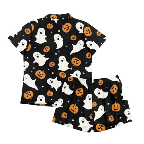 Image of Women's Short Sleeve Sleepwear Pajamas Nightwear with Pockets | skin-friendly breathable material resists pilling fading and deformation after repeated washing
